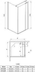 Deante kabina Cubic kwadratowa, szkło transparentne z powłoką, profil chrom, 90x90 cm (KTI_043P) 2