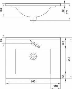 Umywalka Deante Floks biała wpuszczana w blat, 60cm (CDI_6U6M) 2