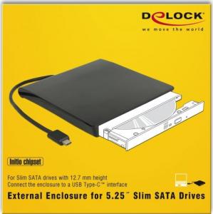 Kieszeń Delock na napędy 5.25″ Slim SATA 12,7 mm do USB Type-C (42601) 6