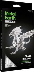 Metal Earth Iconx Silver Dragon 1