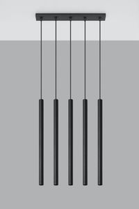 Lampa wisząca Sollux Lampa Wisząca PASTELO 5 Czarna 2