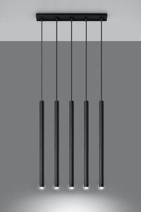 Lampa wisząca Sollux Lampa Wisząca PASTELO 5 Czarna 3