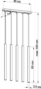Lampa wisząca Sollux Lampa Wisząca PASTELO 5 Czarna 4