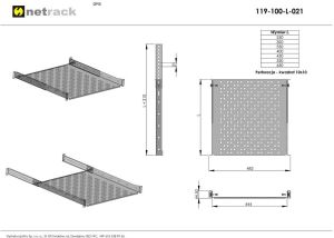 NetRack półka 19'' 1 U/300 mm, wsporniki, grafit (119-100-300-022) 2