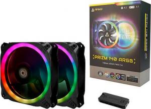 Wentylator Antec Prizm 140 ARGB 2-pack + Kontroler ( 0-761345-77513-7) 1