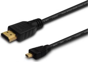 Kabel Savio HDMI Micro - HDMI 1m czarny (CL-39M) 1