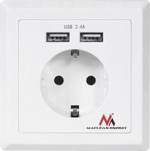 Maclean Maclean MCE237 Gniazdko prądowe do zabudowy z 2xUSB USB 5V, 2.4A 86x86mm 1