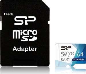 Karta Silicon Power Superior Pro MicroSDXC 64 GB Class 10 UHS-I/U3 A1 V30 (SP064GBSTXDU3V20AB) 1