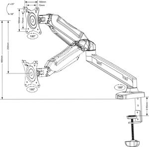 Maclean Uchwyt biurkowy na monitor 13" - 27" (MC-860) 6