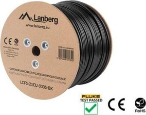 Lanberg Lanberg kabel instalacyjny FTP, kat. 5e, drut OUTDOOR CU, 305m, czarny 1