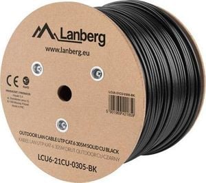 Lanberg Lanberg kabel instalacyjny UTP, kat. 6, drut OUTDOOR CU, 305m, czarny 1