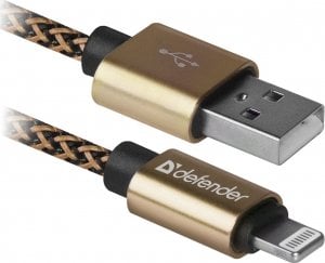 Kabel USB Defender USB-A - Lightning 1 m Złoty (87806) 1