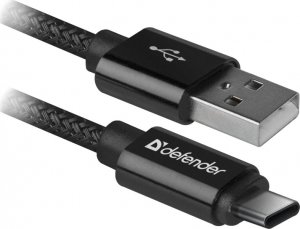 Kabel USB Defender USB-A - microUSB 1 m Czarny (87802) 1