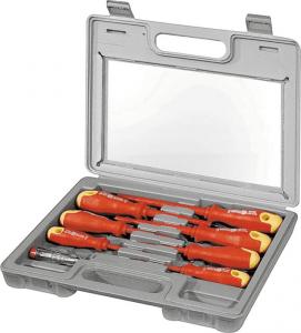 Fixpoint zestaw 7 wkrętaków, 1 próbnik napięcia w walizce (77113) 2