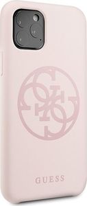 Guess Guess GUHCN65LS4GLP iPhone 11 Pro Max light pink/jasnoróżowy hard case Silicone 4G Tone On Tone 5