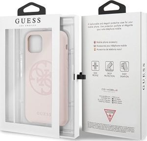 Guess Guess GUHCN65LS4GLP iPhone 11 Pro Max light pink/jasnoróżowy hard case Silicone 4G Tone On Tone 7