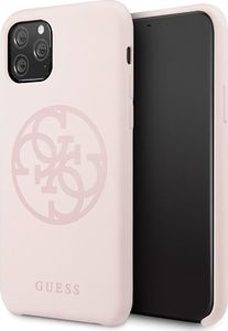 Guess Guess GUHCN58LS4GLP iPhone 11 Pro light pink/jasnoróżowy hard case Silicone 4G Tone On Tone 1