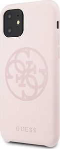 Guess Guess GUHCN61LS4GLP iPhone 11 light pink/jasnoróżowy hard case Silicone 4G Tone On Tone 2