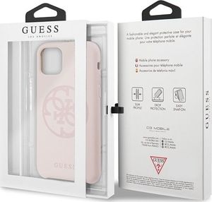 Guess Guess GUHCN61LS4GLP iPhone 11 light pink/jasnoróżowy hard case Silicone 4G Tone On Tone 7