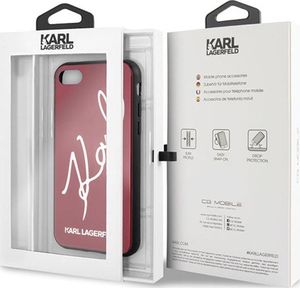 Karl Lagerfeld Karl Lagerfeld KLHCI8DLKSRE iPhone 7/8 czerwony/red hard case Signature Glitter 7