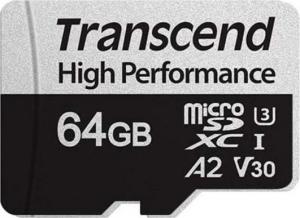 Karta Transcend 330S MicroSDXC 64 GB Class 10 UHS-I/U3 A2 V30 (TS64GUSD330S) 1