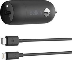 Ładowarka Belkin Belkin Car Charger USB-C 18W + USB-C/Light. 1,2m F7U099bt04-BLK 1
