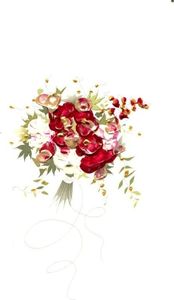 MAK Karnet Kwiaty DL OG01 - Czerwony bukiet 1