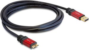 Kabel USB Delock USB-A - microUSB 1 m Czerwony Czarny (82760) 2