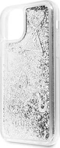 Guess Guess iPhone 11 Pro GUHCN58GLHFLSI srebrny hard case Glitter Hearts 3