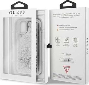 Guess Guess iPhone 11 Pro GUHCN58GLHFLSI srebrny hard case Glitter Hearts 7