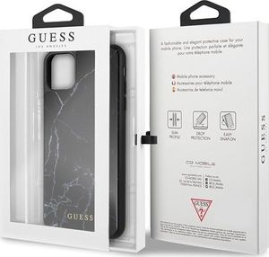 Guess Guess iPhone 11 Pro Max GUHCN65HYMABK czarny hard case Marble 7