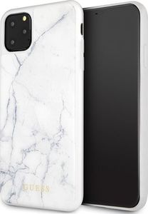 Guess Guess iPhone 11 Pro Max GUHCN65HYMAWH biały hard case Marble 1