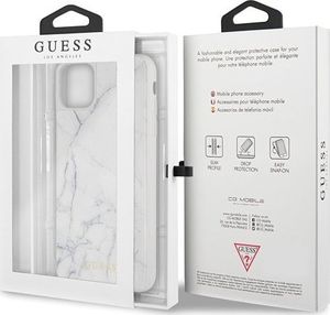 Guess Guess iPhone 11 Pro Max GUHCN65HYMAWH biały hard case Marble 7