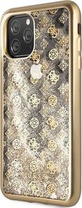 Guess Guess iPhone 11 Pro Max GUHCN65PEOLGGO złoty hard case 4G Peony Liquid Glitter 2