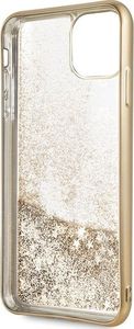 Guess Guess iPhone 11 Pro Max GUHCN65PEOLGGO złoty hard case 4G Peony Liquid Glitter 4
