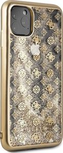 Guess Guess iPhone 11 Pro Max GUHCN65PEOLGGO złoty hard case 4G Peony Liquid Glitter 5
