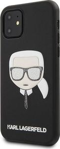 Karl Lagerfeld Karl Lagerfeld iPhone 11 KLHCN61GLBK czarny hard case Iconic Embossed & Glitter 2