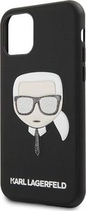 Karl Lagerfeld Karl Lagerfeld iPhone 11 KLHCN61GLBK czarny hard case Iconic Embossed & Glitter 3