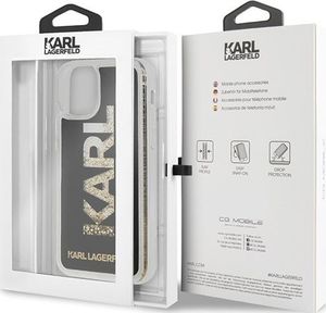 Karl Lagerfeld Karl Lagerfeld iPhone 11 KLHCN61KAGBK czarny hard case Karl Logo Glitter 7