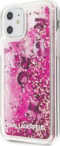Karl Lagerfeld Karl Lagerfeld iPhone 11 KLHCN61ROPI czarno-różowy hard case Glitter Floating 2