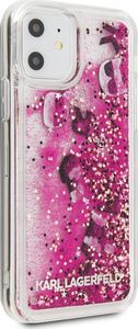 Karl Lagerfeld Karl Lagerfeld iPhone 11 KLHCN61ROPI czarno-różowy hard case Glitter Floating 6