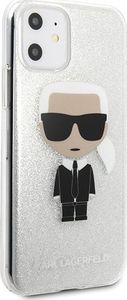 Karl Lagerfeld Karl Lagerfeld iPhone 11 KLHCN61TPUTRIKSL srebrny hard case Glitter Iconic Karl 5