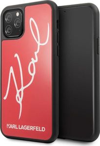 Karl Lagerfeld Karl Lagerfeld iPhone 11 Pro KLHCN58DLKSRE czerwony hard case Signature Glitter 1