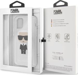 Karl Lagerfeld Karl Lagerfeld iPhone 11 Pro KLHCN58TPUTRIKSL srebrny hard case Glitter Iconic Karl 5