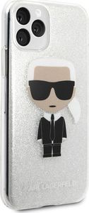 Karl Lagerfeld Karl Lagerfeld iPhone 11 Pro KLHCN58TPUTRIKSL srebrny hard case Glitter Iconic Karl 6