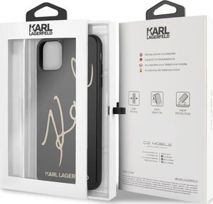 Karl Lagerfeld Karl Lagerfeld iPhone 11 Pro Max KLHCN65DLKSBK czarny hard case Signature Glitter 5