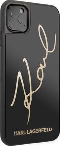 Karl Lagerfeld Karl Lagerfeld iPhone 11 Pro Max KLHCN65DLKSBK czarny hard case Signature Glitter 6