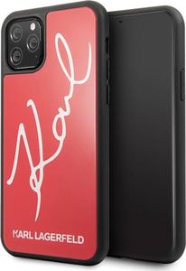 Karl Lagerfeld Karl Lagerfeld iPhone 11 Pro Max KLHCN65DLKSRE czerwony hard case Signature Glitter 1