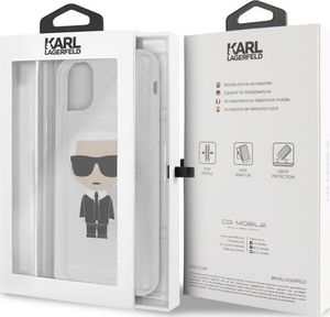 Karl Lagerfeld Karl Lagerfeld iPhone 11 Pro Max KLHCN65TPUTRIKSL srebrny hard case Glitter Iconic Karl 5