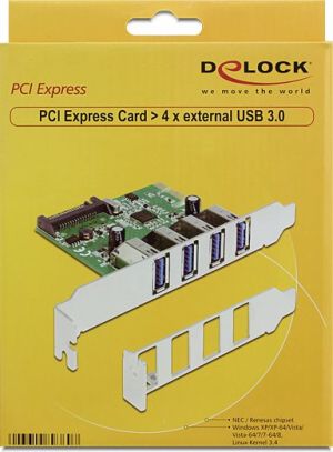 Kontroler Delock PCIe 2.0 x1 - 4x USB 3.0 (89360) 4